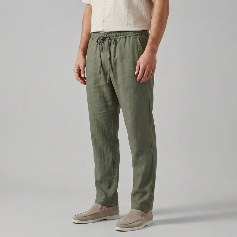 Pantaloni da uomo a gamba larga leggeri estivi casual