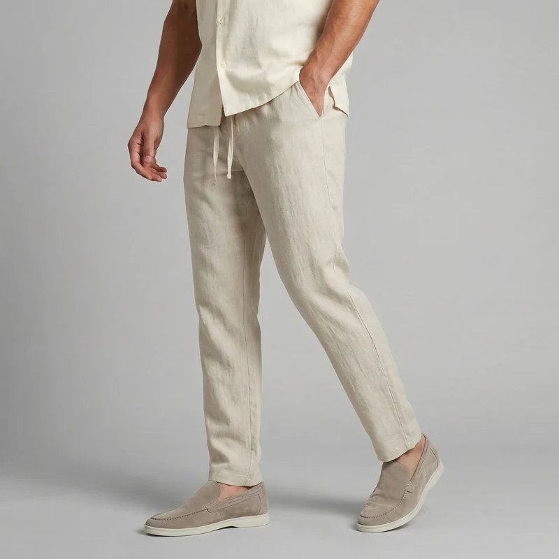 Pantaloni da uomo a gamba larga leggeri estivi casual
