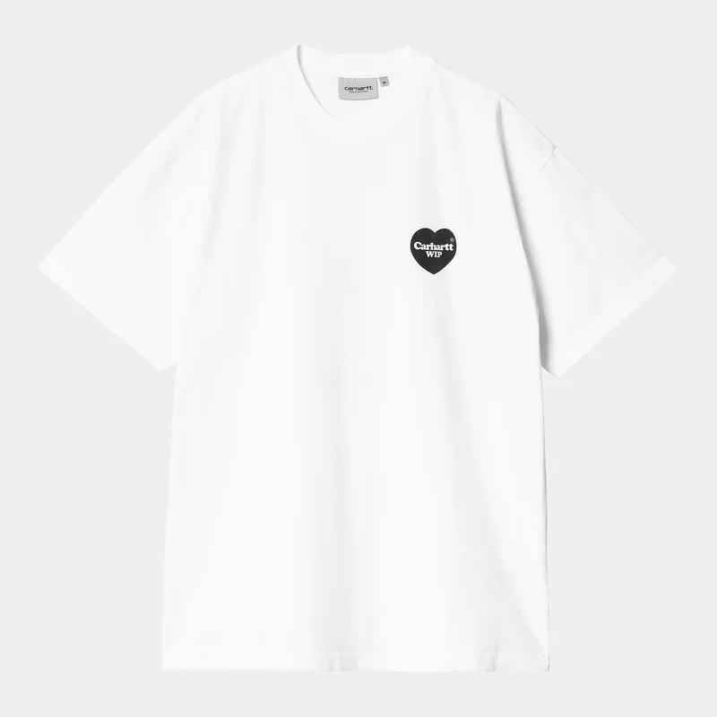 Carhartt WIP Herren-Herz-Bandana-T-Shirt – Weiß / Schwarz