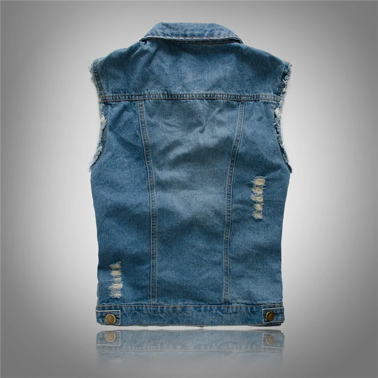 Gilet in denim da uomo | Gilet senza maniche con tasche pratiche