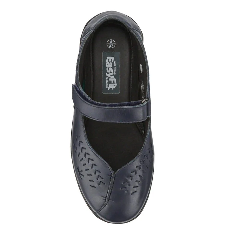 Extra-Wide Leather Mary Janes - TANTA / 327 206 - Navy
