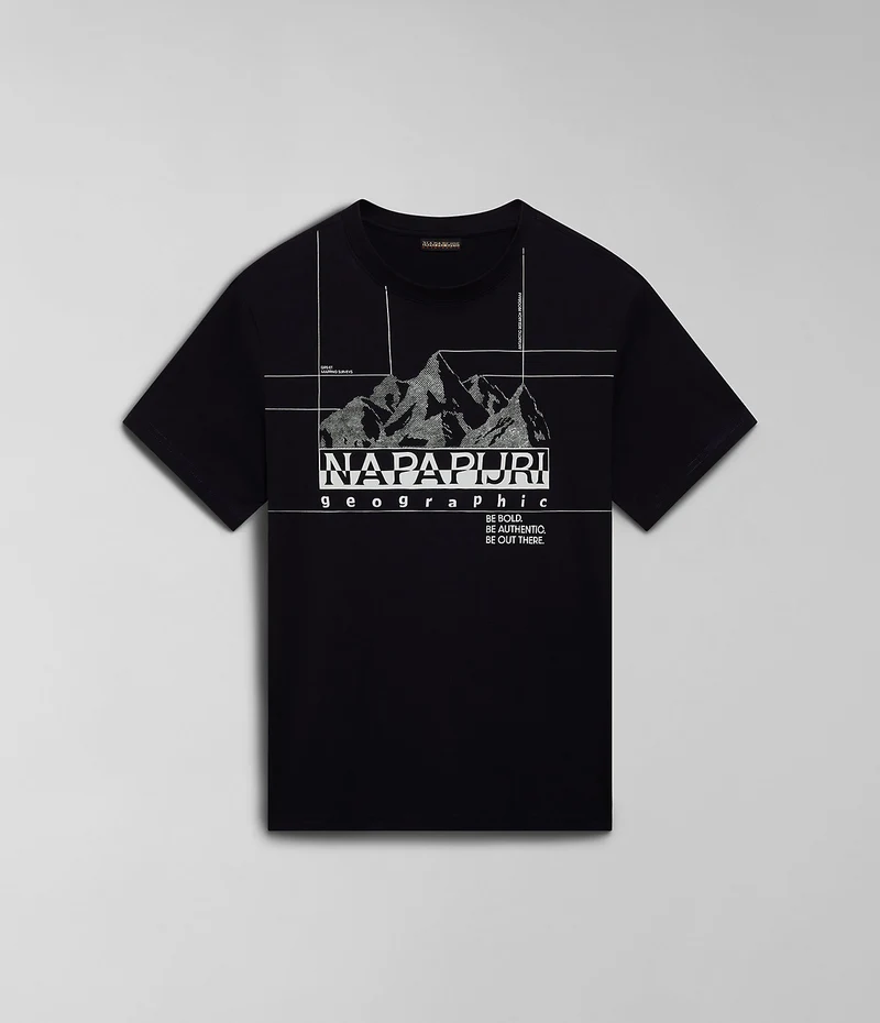 Napapijri Herren-T-Shirt „Frame“ – Schwarz