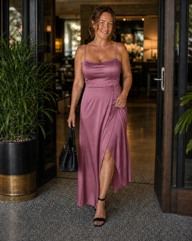 Elegante vestito da donna con spacco | Moda femminile