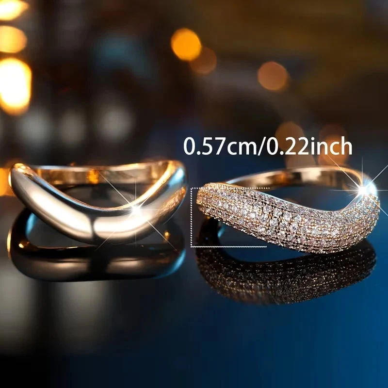 Anelli eleganti | Set di due anelli per fidanzamento e matrimonio