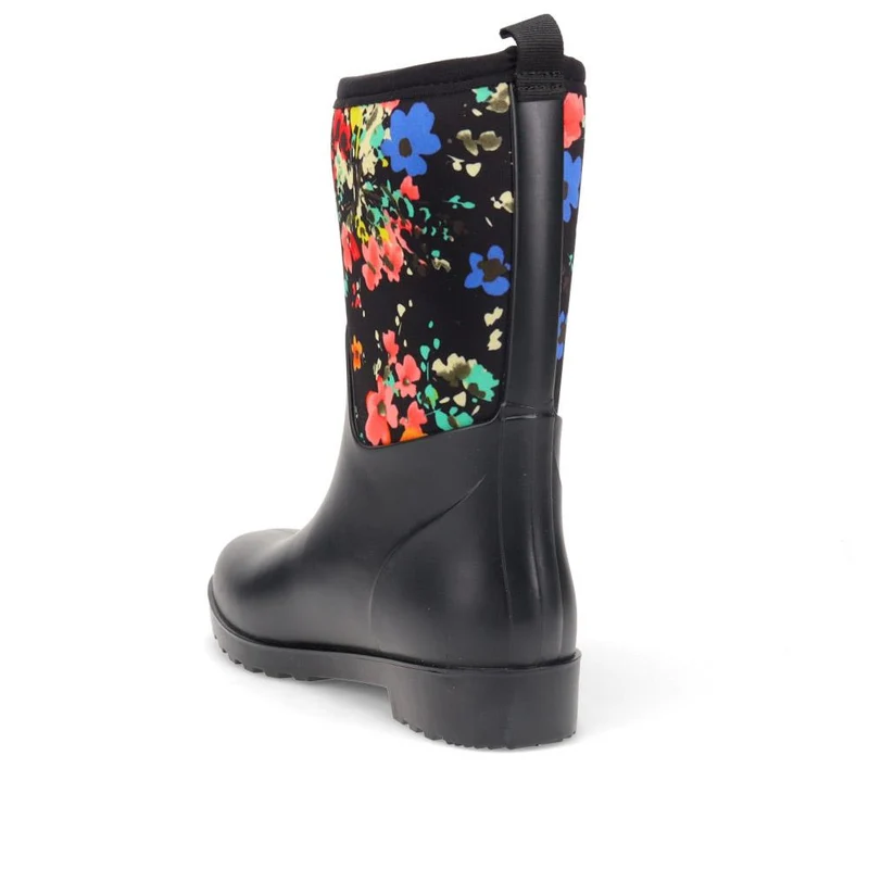 Neoprene Wellington Boots - FEI40005 / 326 396 - Black Floral