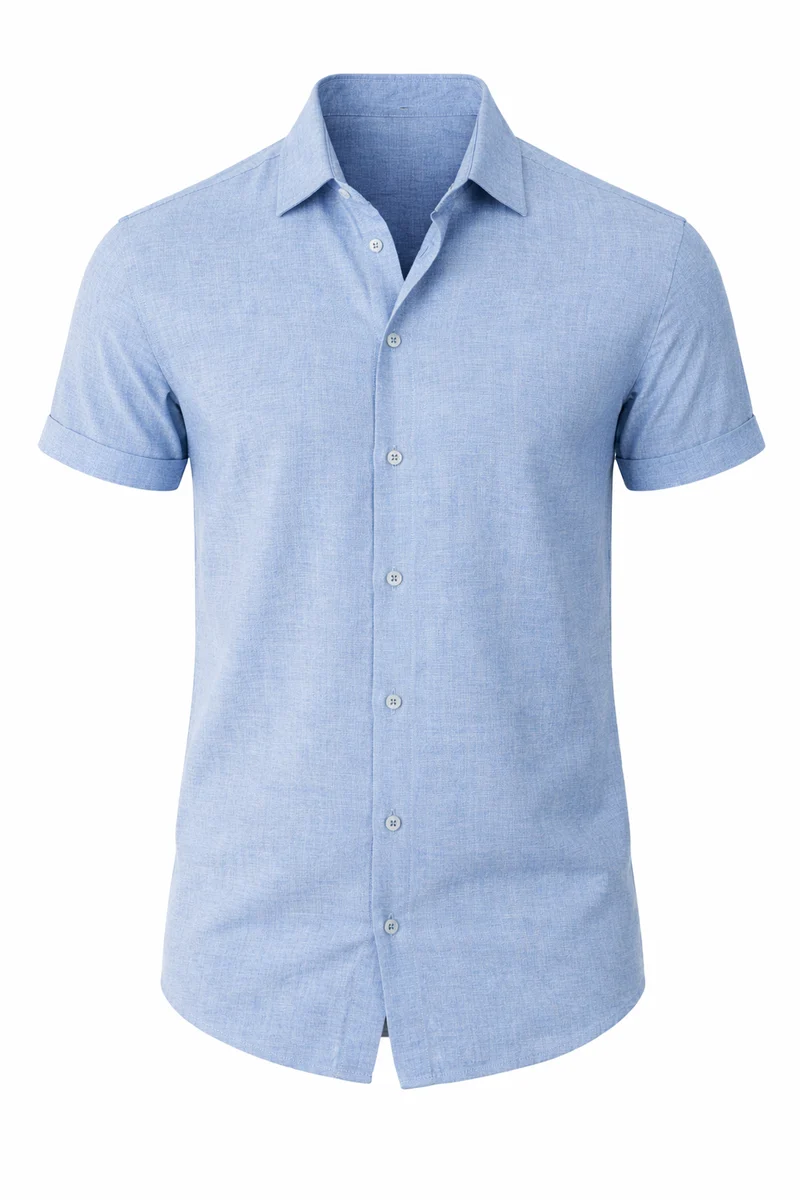 Camicia da uomo in lino classica manica lunga estiva