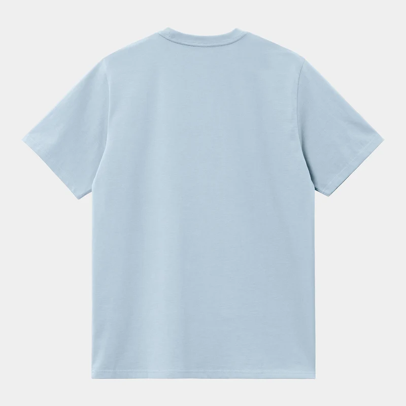Carhartt WIP Herren Kurzarm American Script T-Shirt – Frostblau