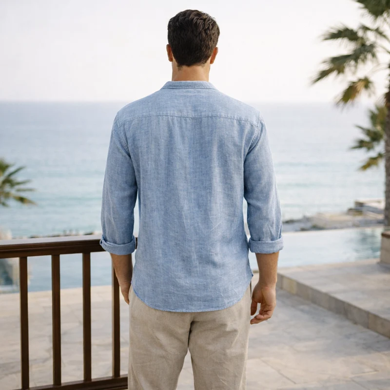 Driftlace | Camicia da uomo con scollo a V e maniche a tre quarti