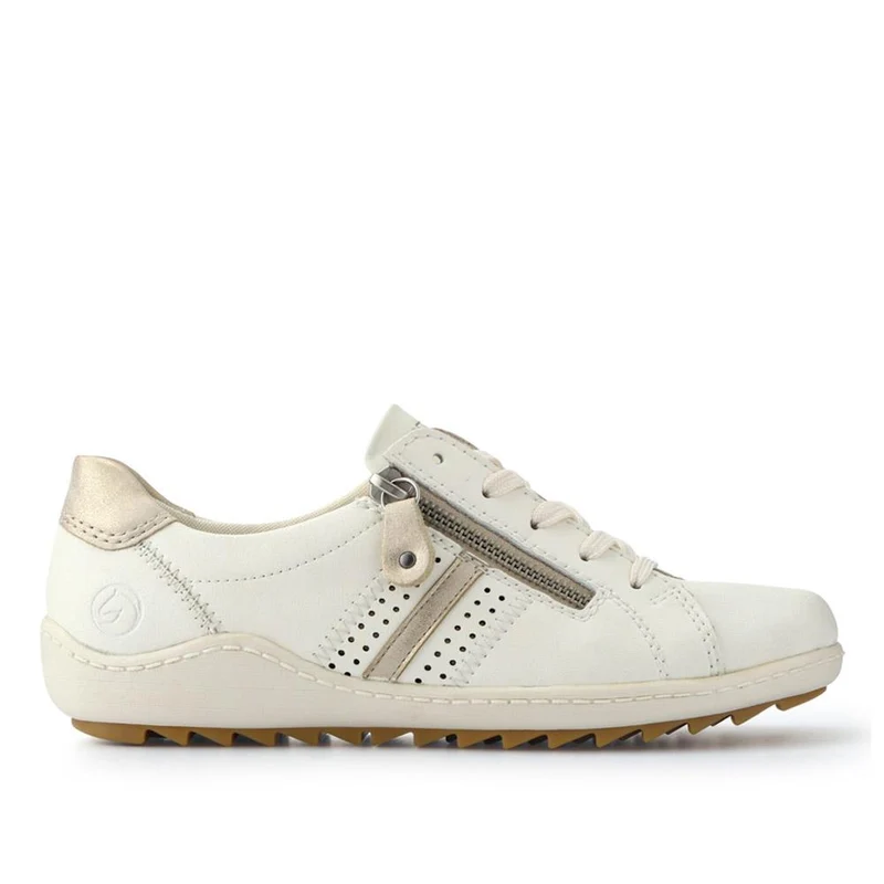 Leather Lace-Up Trainers - DRS41503 / 326 857 - Cream