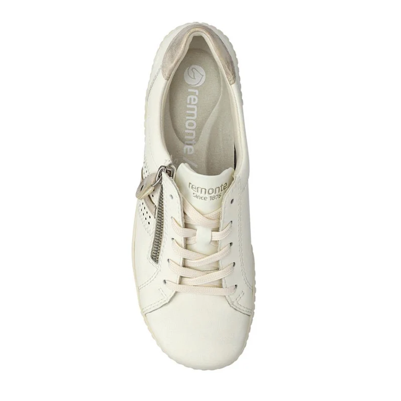 Leather Lace-Up Trainers - DRS41503 / 326 857 - Cream