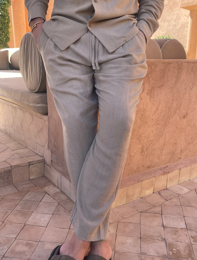 Completo lounge in lino da uomo | Abbigliamento lounge traspirante