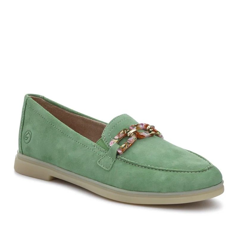 Casual Leather Heeled Loafers - DRS41502 / 326 856