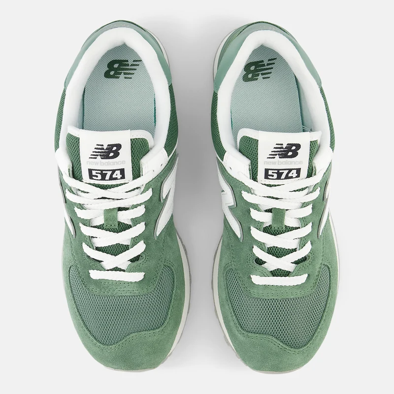 New Balance Herren 574 Fashion Trainer – Grün / Weiß
