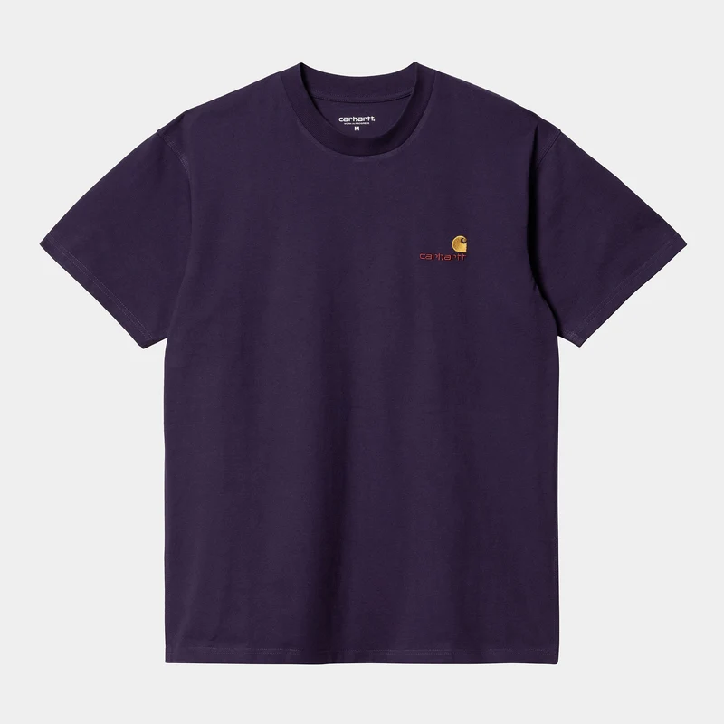 Carhartt WIP Herren Kurzarm American Script T-Shirt - Cassis