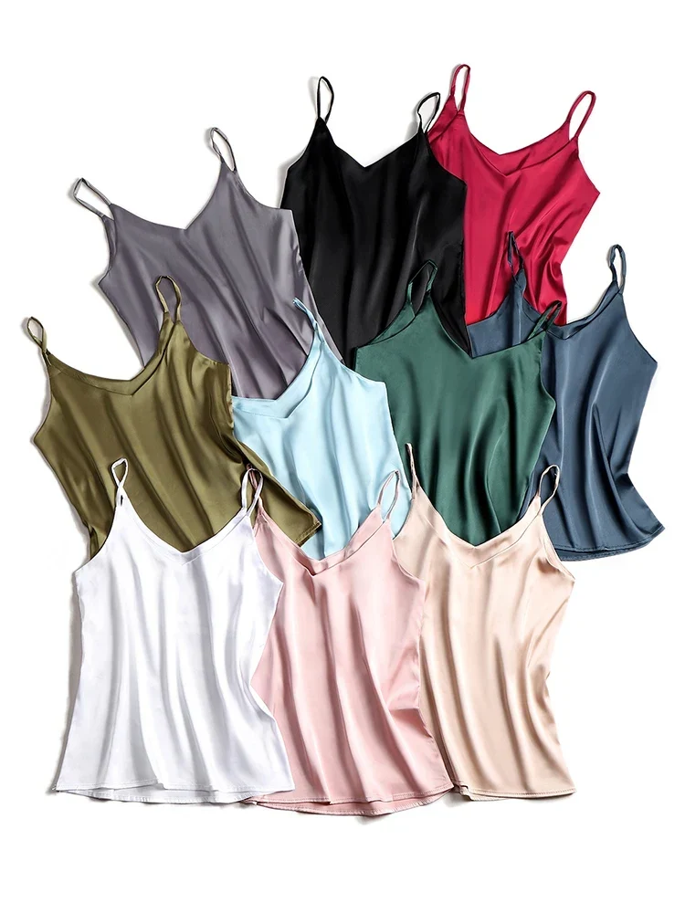 Top con spalline sottili | Top in raso da donna