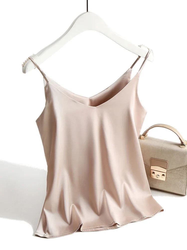 Top con spalline sottili | Top in raso da donna