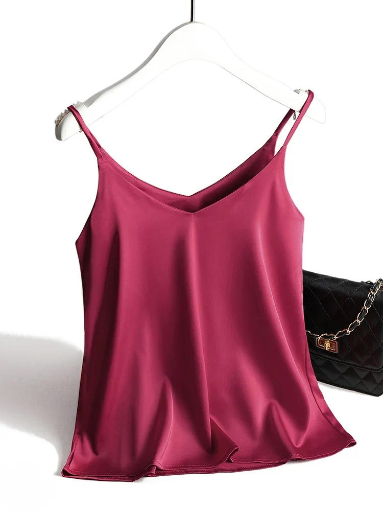 Top con spalline sottili | Top in raso da donna