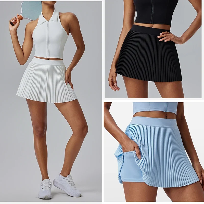 Gonna plissettata per donna | Gonna da tennis sportiva in poliestere