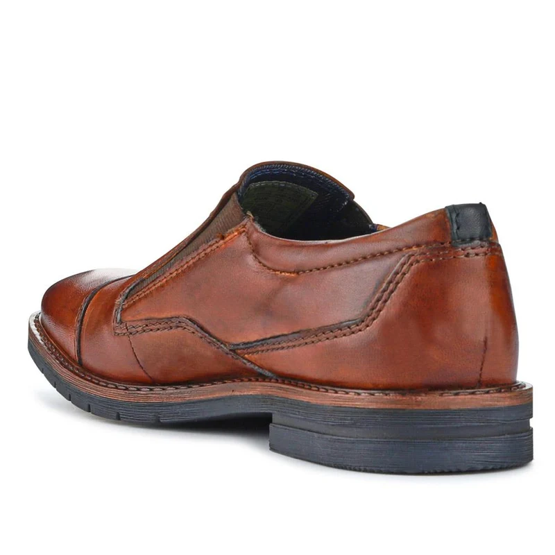 Leather Elasticated Slip-On Shoes - BUG41508 / 326 684 - Cognac