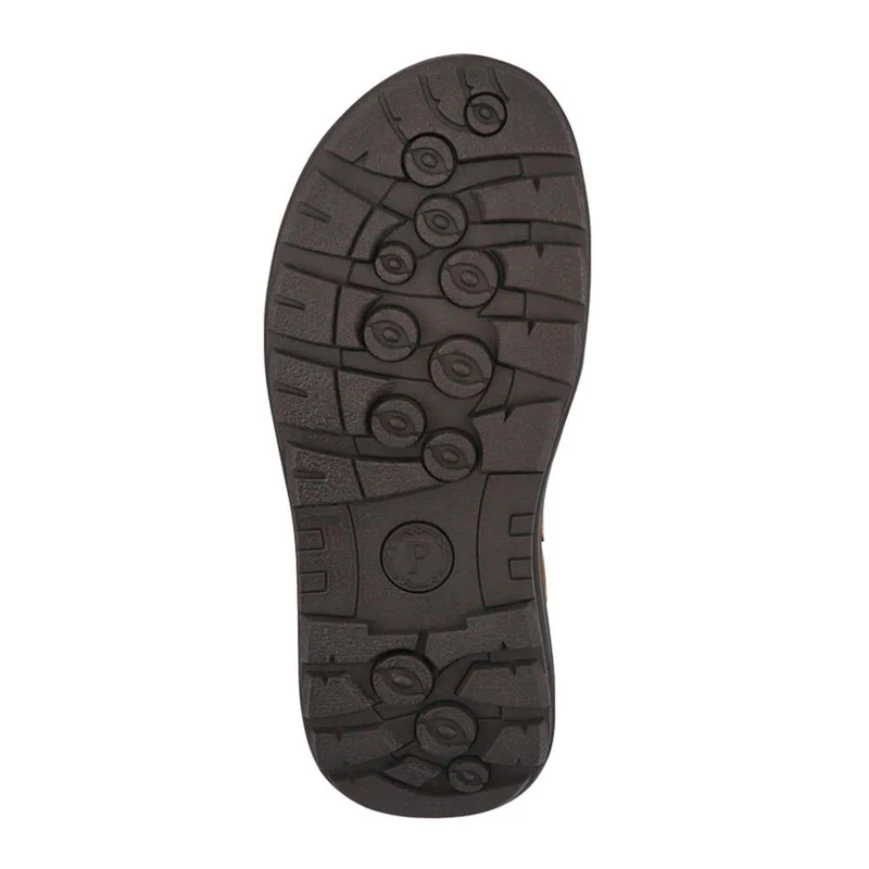 Casual Leather Touch-Fasten Sandals - AATRA41006 / 326 948 - Tan