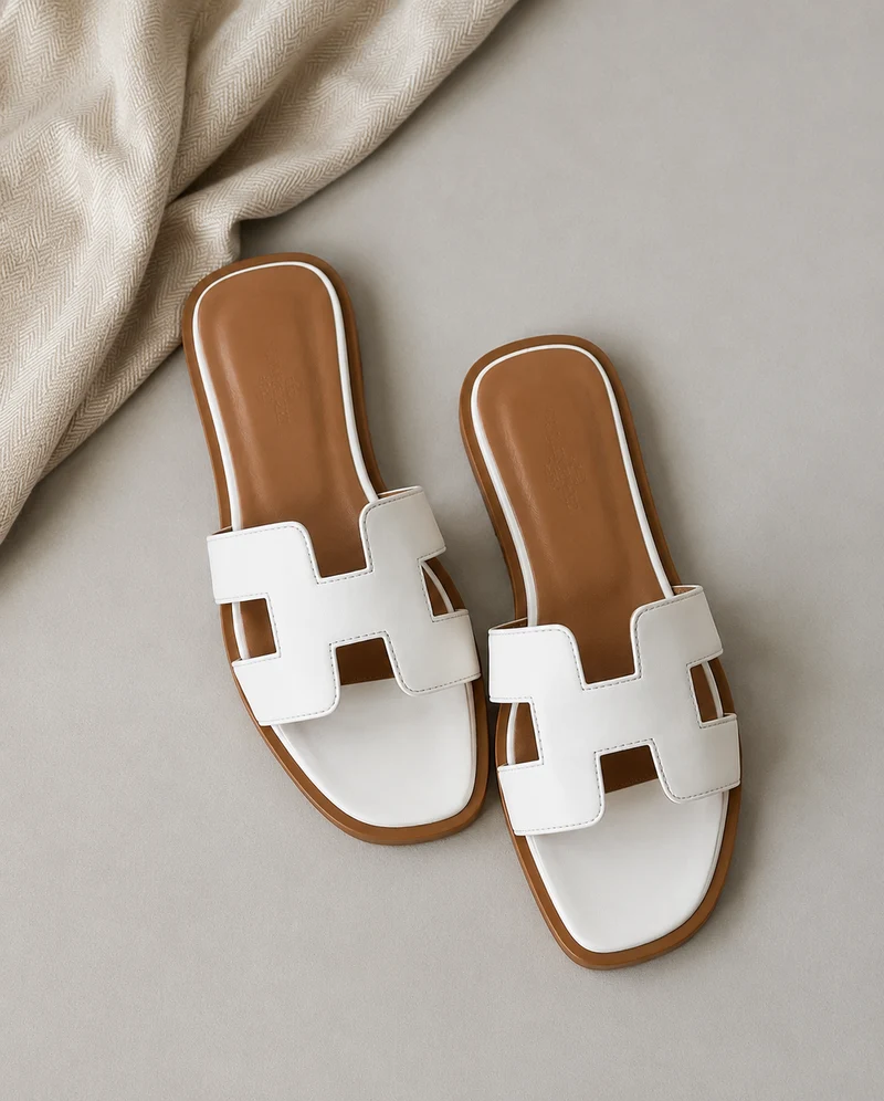 Damen Ledersandalen Soleil | Flache Sandalen mit H-Riemen