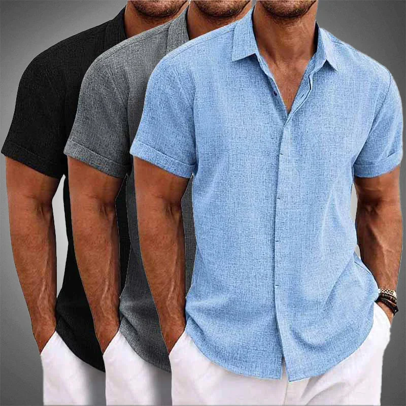 Camicia di lino tropicale | Camicie da uomo a maniche corte