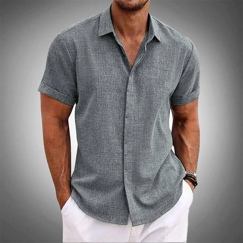 Camicia di lino tropicale | Camicie da uomo a maniche corte