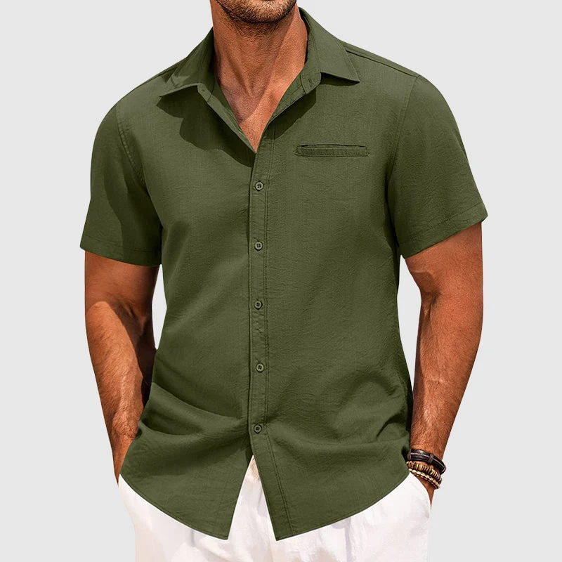 Seaford | Camicia da uomo a maniche corte con tasca sul petto nascosta