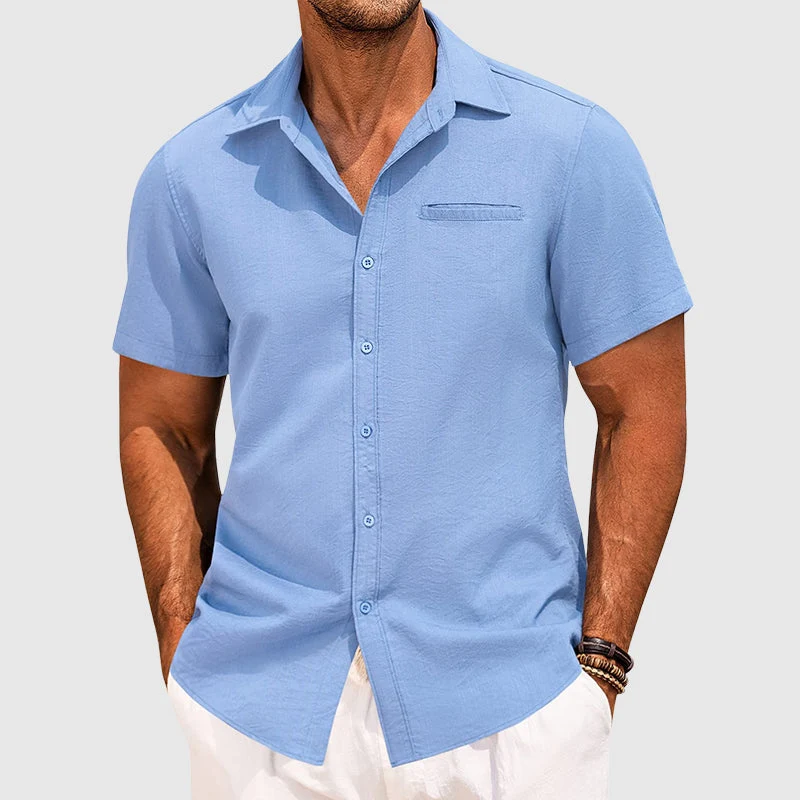 Seaford | Camicia da uomo a maniche corte con tasca sul petto nascosta