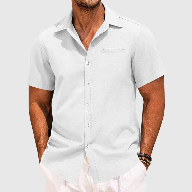 Seaford | Camicia da uomo a maniche corte con tasca sul petto nascosta