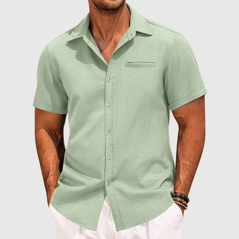 Seaford | Camicia da uomo a maniche corte con tasca sul petto nascosta