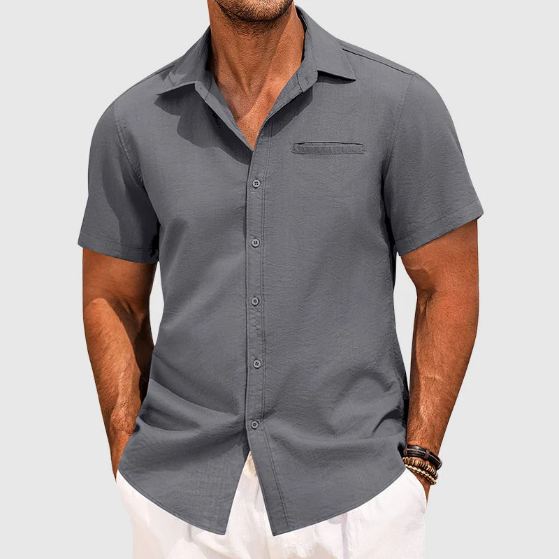 Seaford | Camicia da uomo a maniche corte con tasca sul petto nascosta