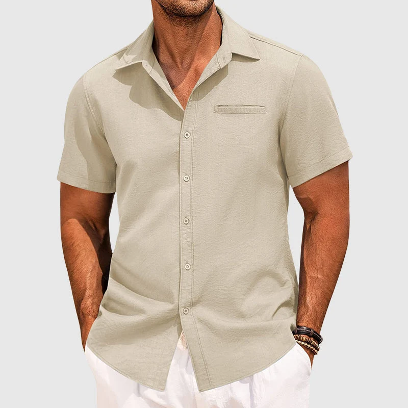 Seaford | Camicia da uomo a maniche corte con tasca sul petto nascosta