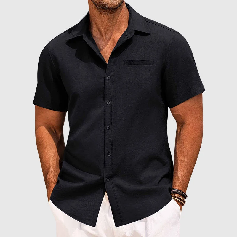 Seaford | Camicia da uomo a maniche corte con tasca sul petto nascosta