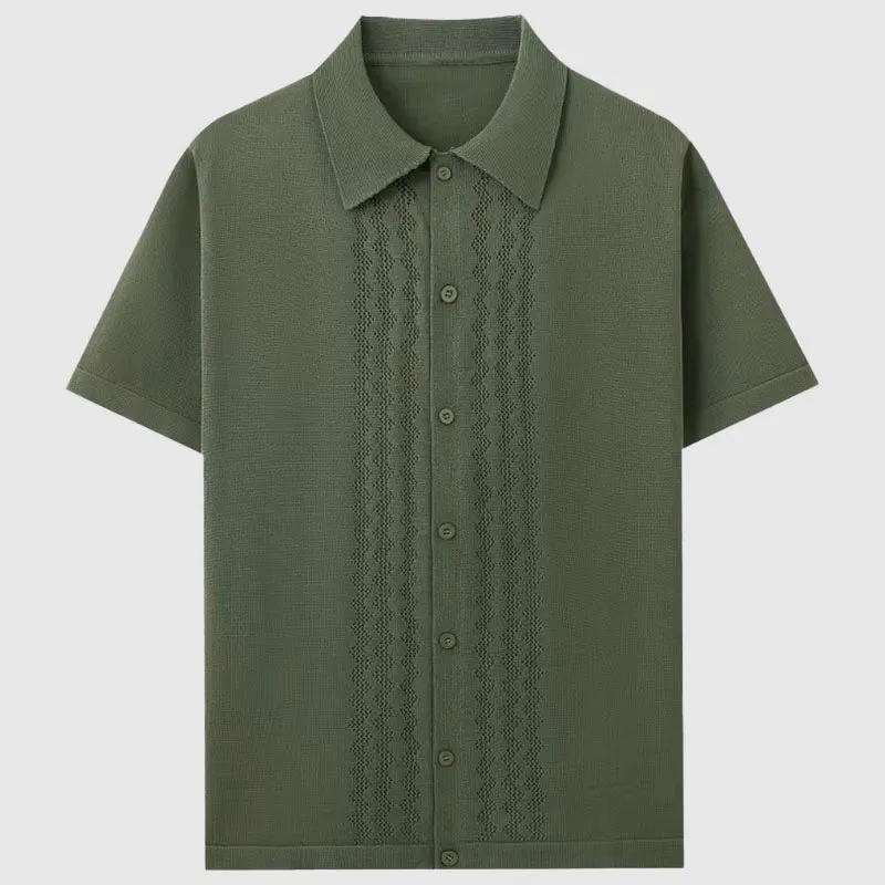 Elegante camicia estiva a maglia | Camicia uomo manica corta