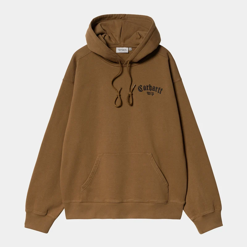 Carhartt WIP Herren Onyx Script Kapuzenpullover – Hamilton Brown