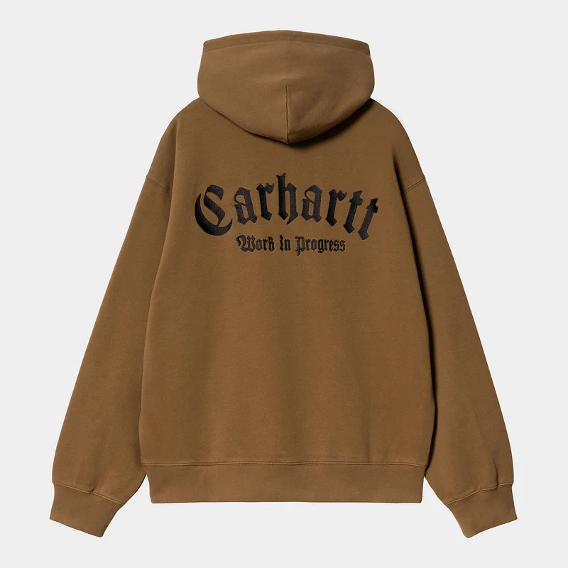 Carhartt WIP Herren Onyx Script Kapuzenpullover – Hamilton Brown