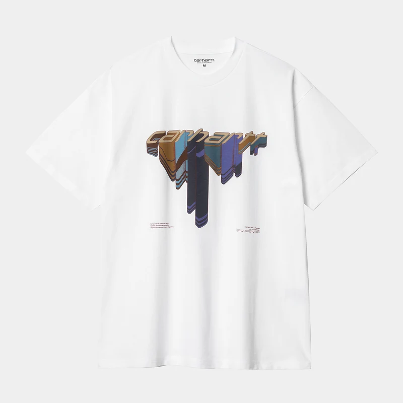 Carhartt WIP Herren-T-Shirt mit Diagramm-Schriftzug – Weiß