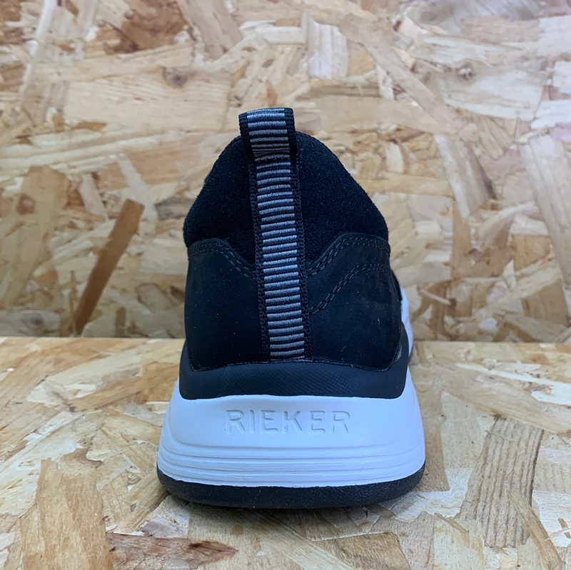 Rieker Breite Slip-On-Sneakers aus Leder für Herren - Schwarz