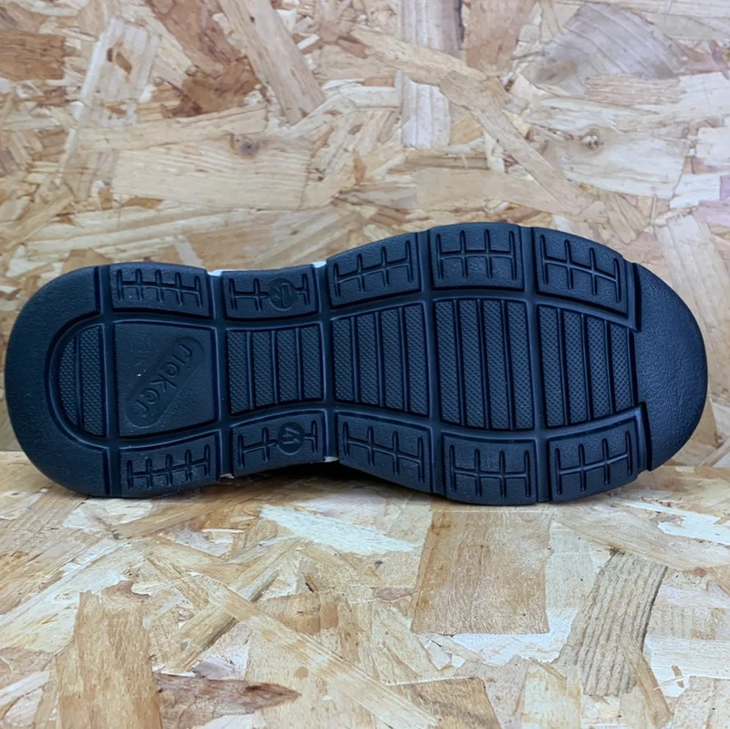 Rieker Breite Slip-On-Sneakers aus Leder für Herren - Schwarz