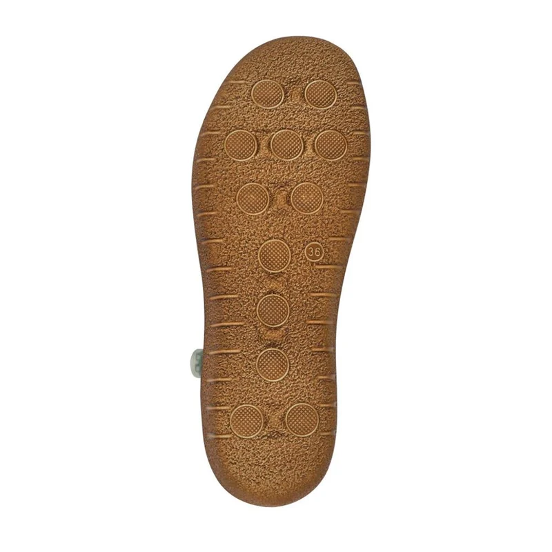Elasticated Leather Slip-On Shoes - HAK41008 / 327 435 - Khaki