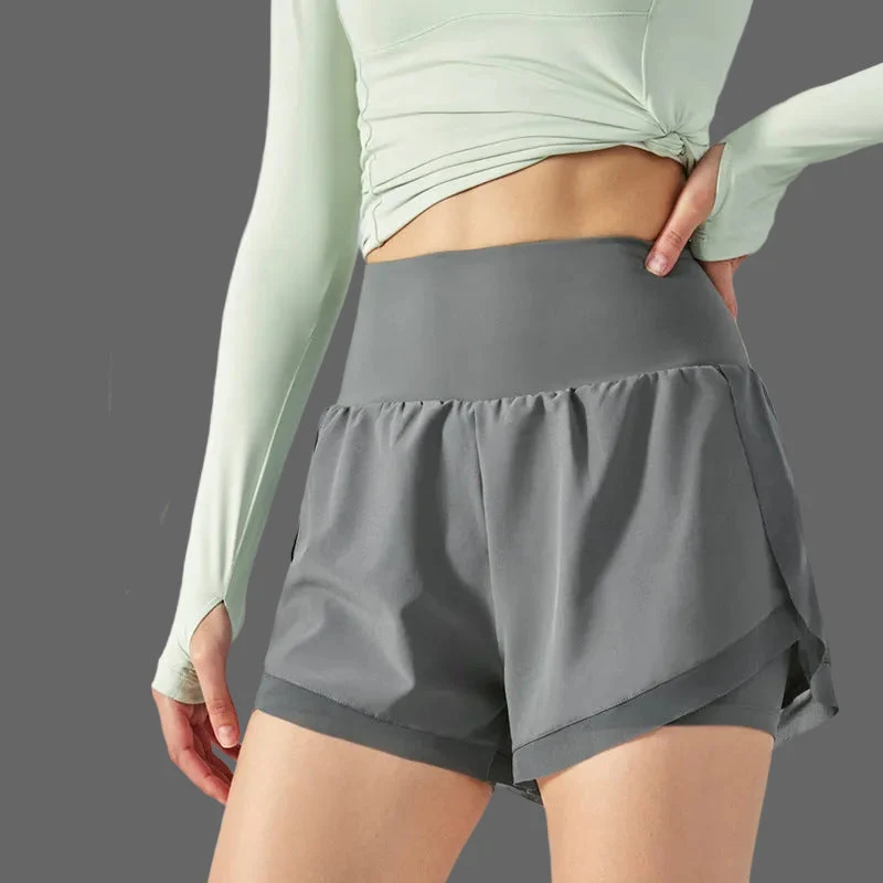 Elvira 2-in-1 Sportshorts | Hohe Taille Damen Fitness Shorts