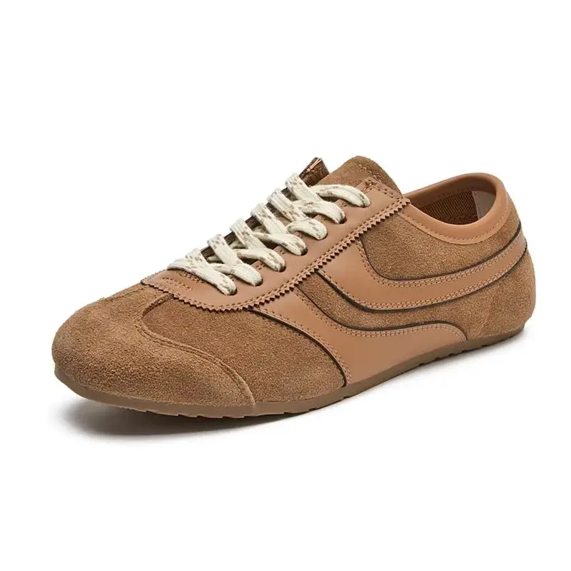 Sneaker da donna in pelle vera | Scarpe da ginnastica retrò comode, bianche classiche