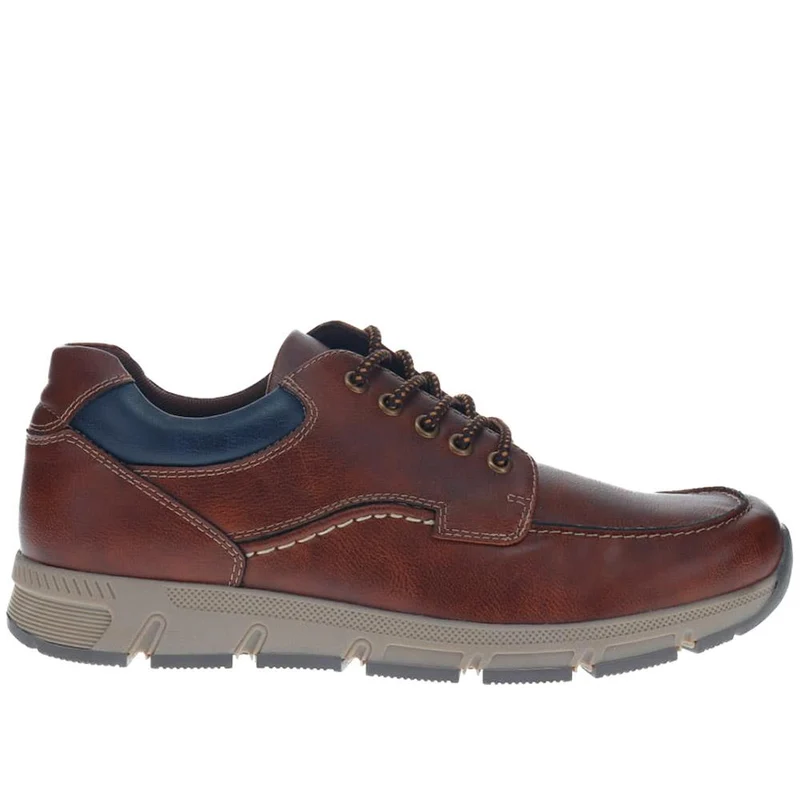 Wide Fit Casual Lace Up Trainers - WBINS40025 / 325 786 - Brown