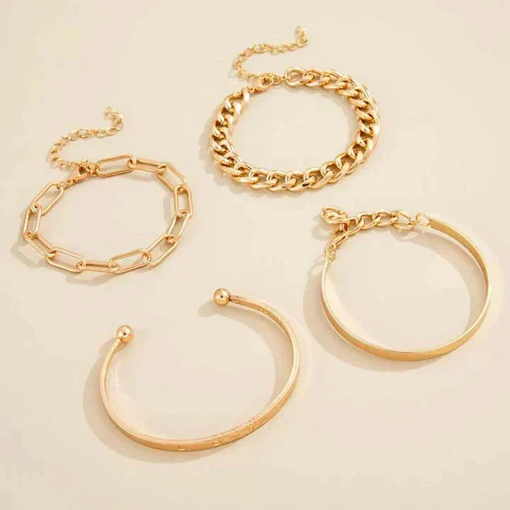 Set di bracciali color oro regolabili 4 pezzi
