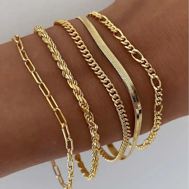 Ellen | Set di bracciali d'oro elegante e senza tempo per donna