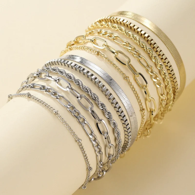 Ellen | Set di bracciali d'oro elegante e senza tempo per donna