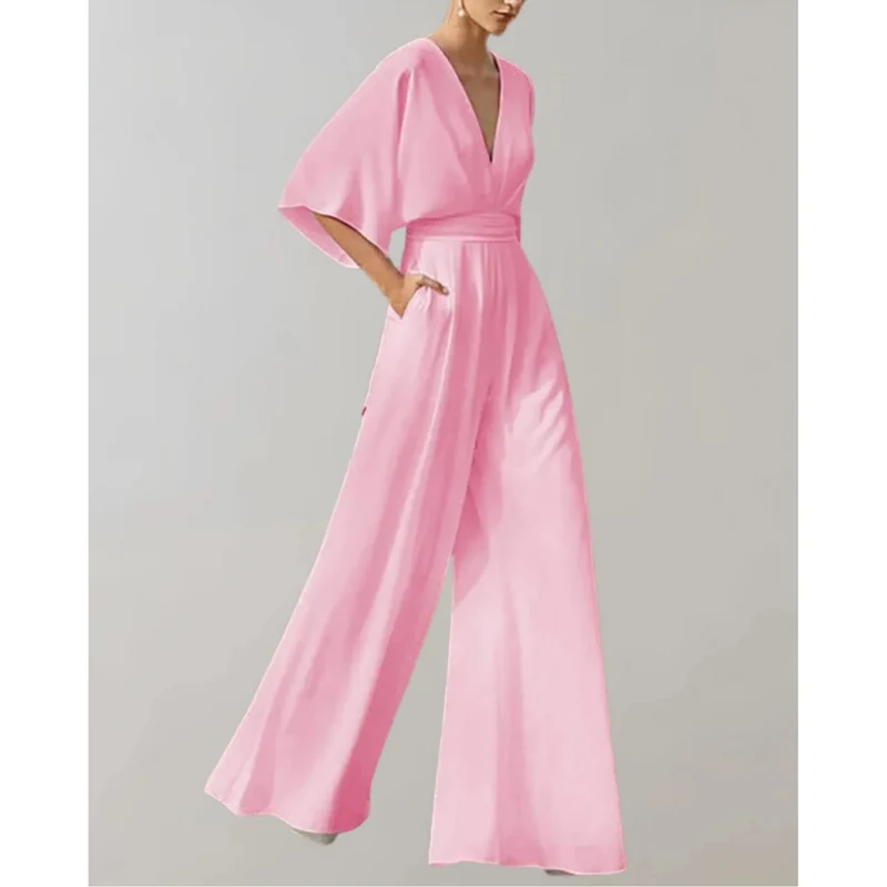 Slim-Fit Damenoverall Celia mit weitem Bein