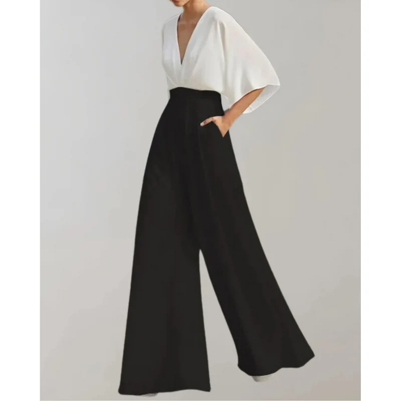 Slim-Fit Damenoverall Celia mit weitem Bein