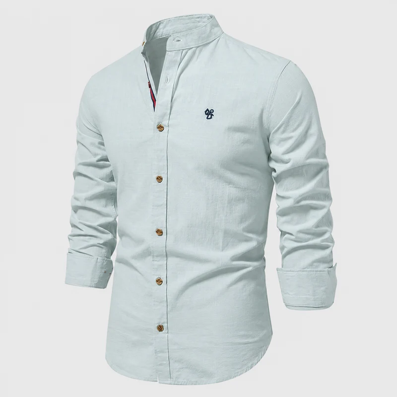 Camicia tradizionale da uomo | Camicia da uomo con collo alla coreana